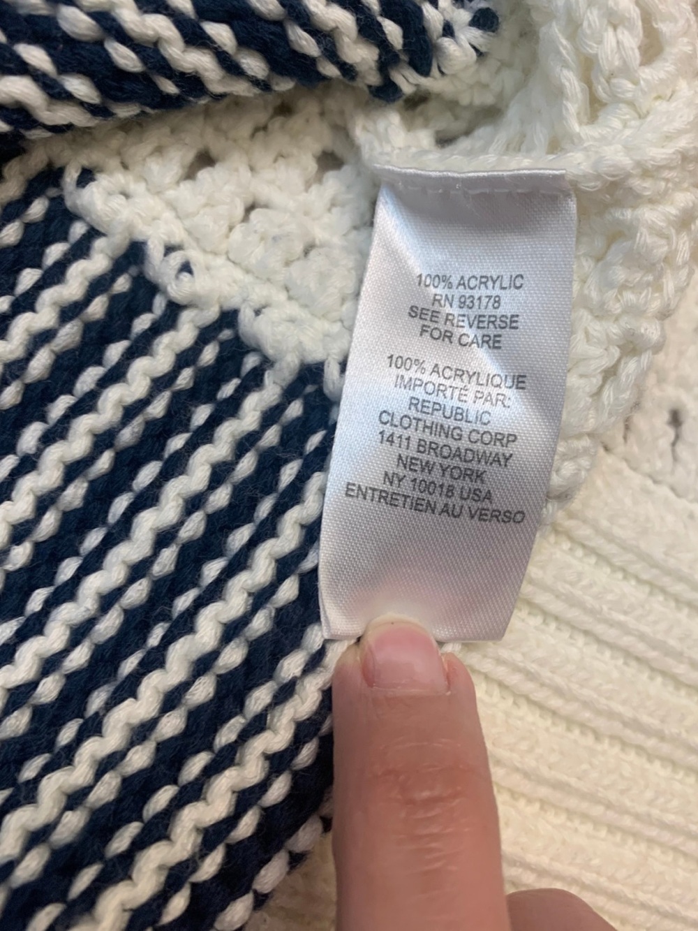 Elie Tahari Navy White Striped Sweater Top Vest Sleeveless Nautical Coastal USA - Picture 5 of 10